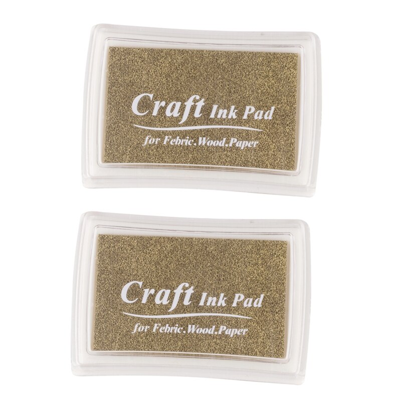 2X Rubber Stamp Ink Pad Stamp Inkpad Ink Pad - Gold: Default Title