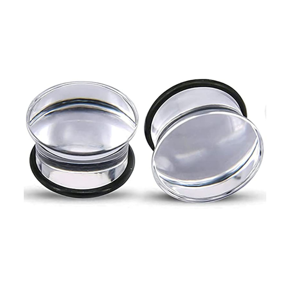 Set Van 1 Paar Enkele Flare Acryl Oordopjes Tunnel Expander Piercing Oormeters Met O-Ring 5-20Mm: Paars / Licht Geel Goud Kleur