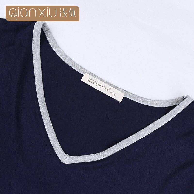 Conjunto de pijama de fibra de bambú para hombre, ropa de dormir informal, camiseta y pantalones de talla grande, Verano