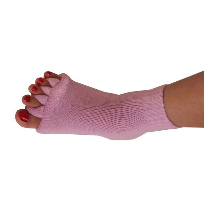 1 paar Fünf Kappe Socken Orthesen Separatoren Für Toes Bunion Corrector Orthopädische Hallux Valgus Haltung Korrektur Ektropium: LILA
