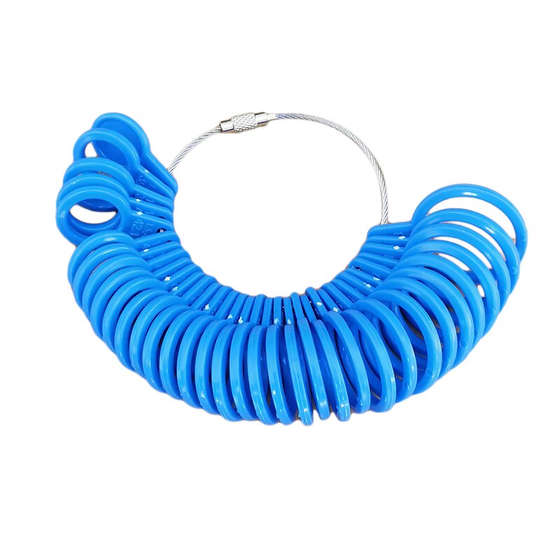 Fingerring metalmålermålerværktøj måler størrelse til smykkeværktøj: Blå