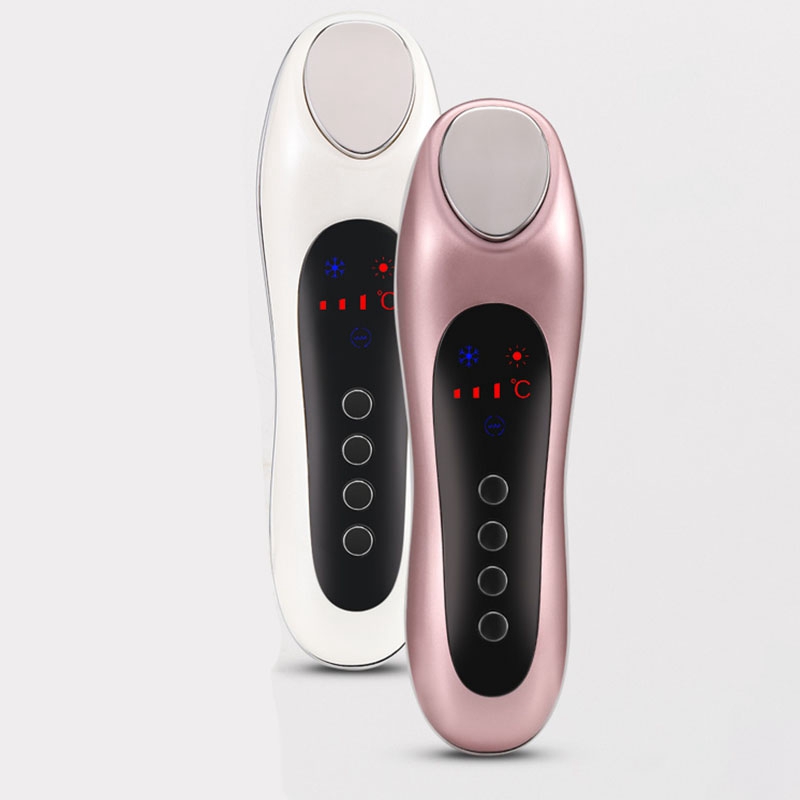 Masajeador Facial eléctrico ultrasónico, vibrador de piel Facial, instrumento de belleza de iones de calor y frío para cuidado y belleza Facial