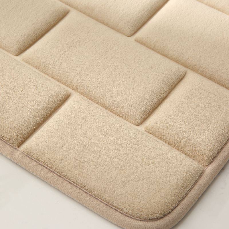 Inyahome Luxury Thick 2 Pieces Set Memory Foam Bathmat and Contour Toilet Rug Absorbent Washable Bathroom Rugs and Mats Carpets