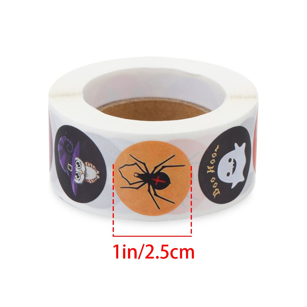 500 stuks halloween ronde stickers zelfklevende etiketten papieren snoepzakken stickers verpakking seal verpakking knutselen