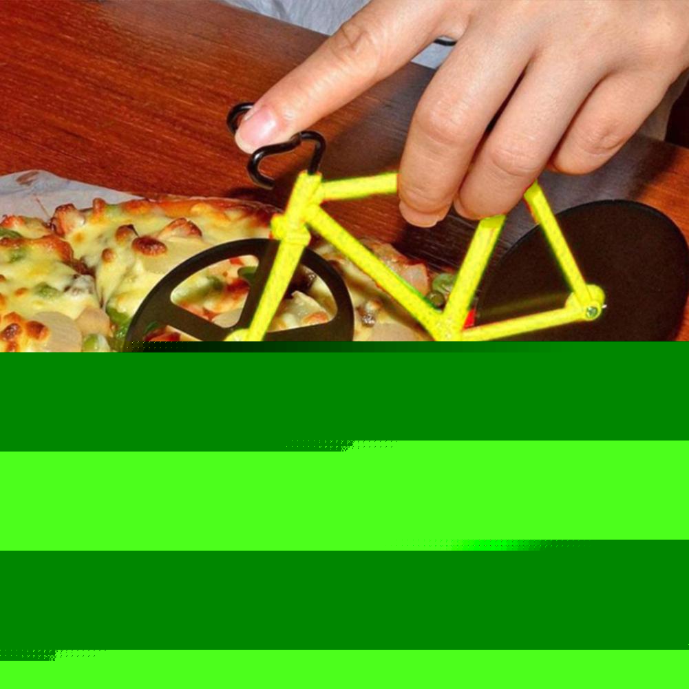 Nóż robić pizzy w kształcie roweru nieprzywierający dwukołowy nóż robić pizzy z uchwytem narzędzie robić pizzy ze stali nierdzewnej przybory kuchenne