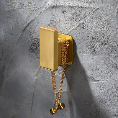 MTTUZK Solid Space aluminum towel rack,towel bar,Brushed Gold Bathroom Hardware Set,Robe hook,Toilet brush bathroom Accessories: Single  hook