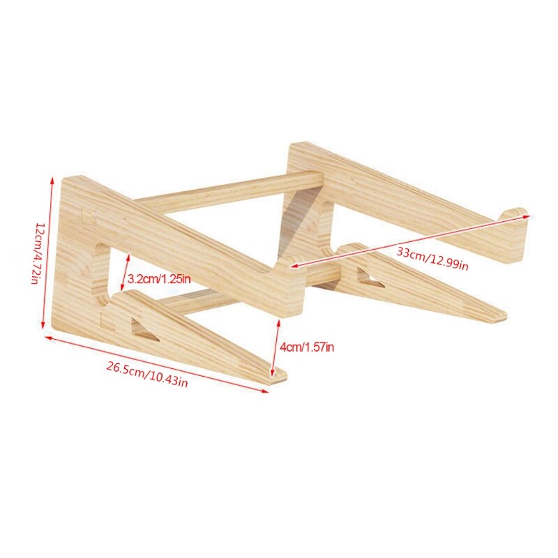 Tablet-ständer aus holz, kühlend, rutschfest, abnehmbarer notebook-halter aus holz für notebooks, laptops, macbook 13 , 15 & #39 ; & #39 ;