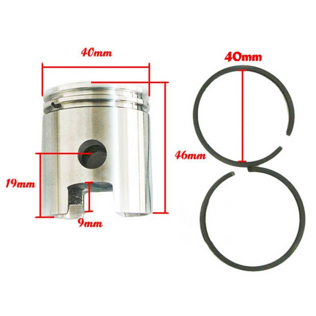 40mm 50cc Piston Piston Rings Fits Motorised Bicycle Motorized Bike Part