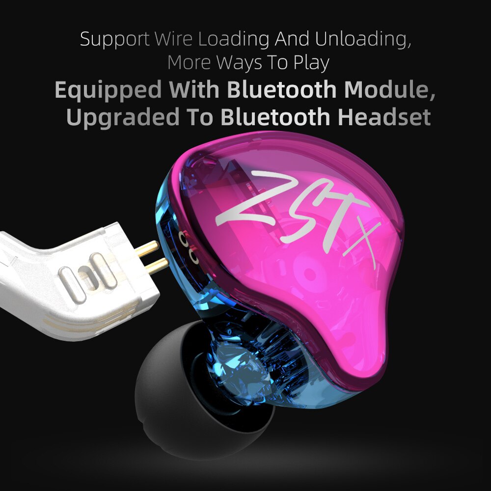 NUOVO KZ ZST X 1BA 1DD Hybrid HIFI In Ear Auricolari Bass Auricolari Sport Noise Cancelling Auricolare KZ ZSTX ZSN X ZSX ZS10 ES4 V80 C12