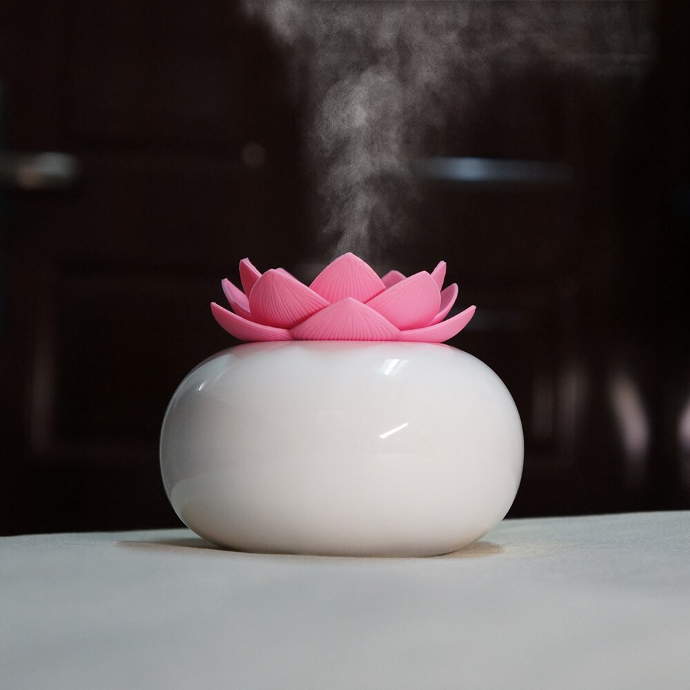 200ML ceramic ultrasonic aroma humidifier air diffuser simple lotus purifier atomizer essential oil diffuser