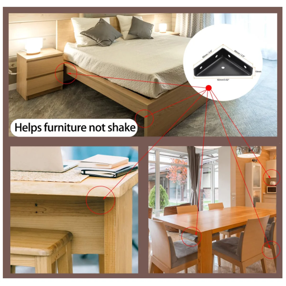 4/8/12/16Pcs Iron Corner Bracket Thickened Wall Fixed Bracket Support Frame Angle Corner Brackets For Shelves