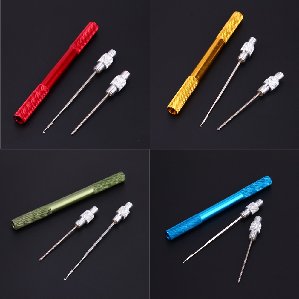 Fishing Bait Drilling Needle Suit Aluminum Alloy Drill Hook Rig Needle For Fishing Multiple Function Tackle Baiting Tool