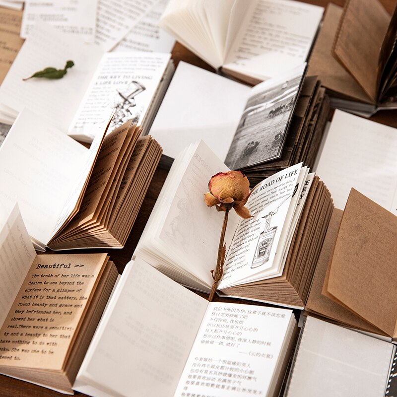 Mini papier décoratif Vintage noir et blanc pour livre, fournitures de papeterie pour Scrapbooking, livre de poche, 80 pièces/lot