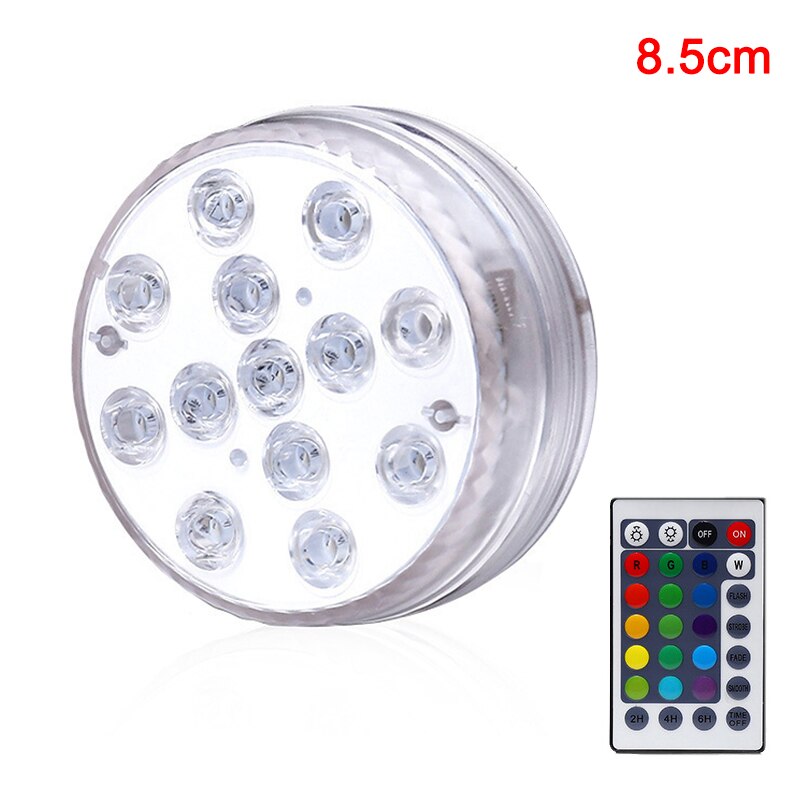 Submersible LED Bulb Underwater Light Fountain Swimming Pool Lamp Remote Control LB88: 8.5cm 28 key