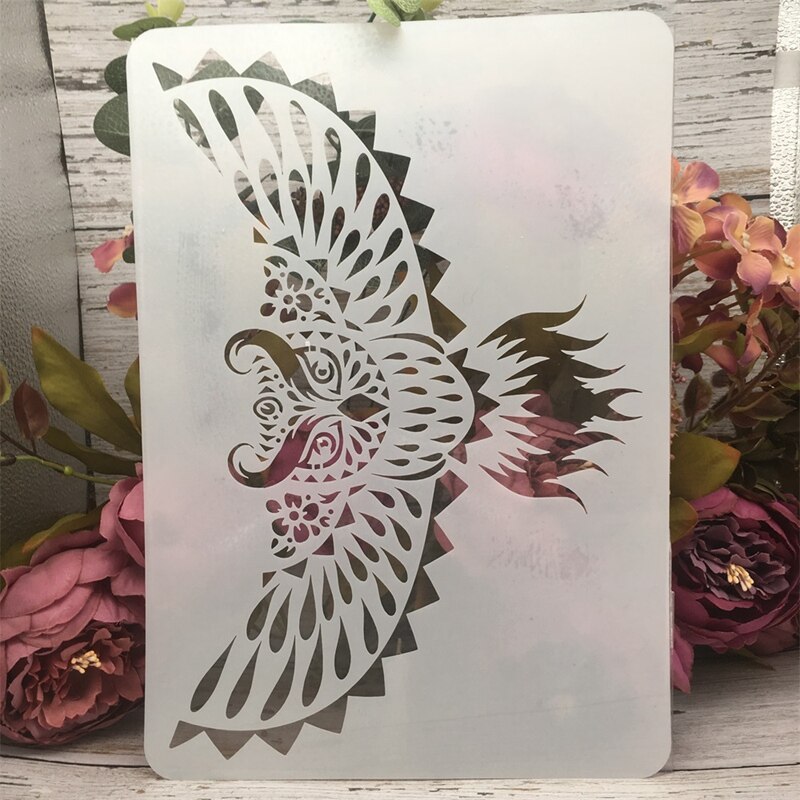 12 unids/lote A4 Mandala animales DIY pared capas plantilla para pintura libro de recortes colorear en relieve álbum plantilla decorativa