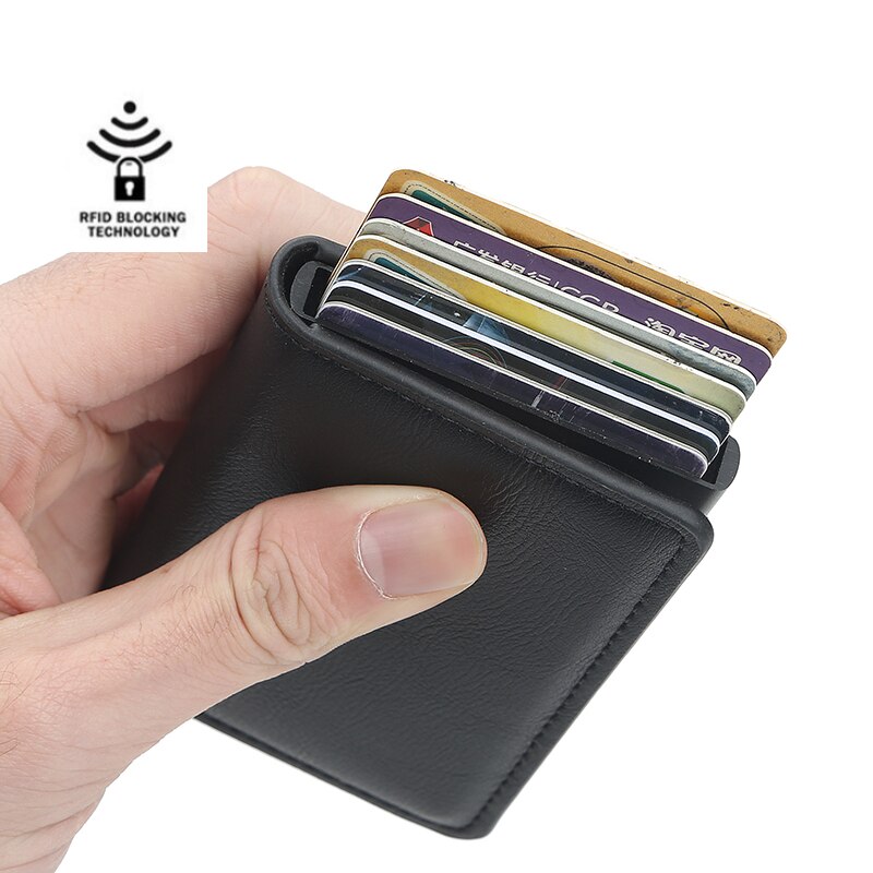 Man Vrouwen Smart Wallet Visitekaarthouder Rfid Portemonnee Aluminium Metal Credit Business Mini Card Wallet