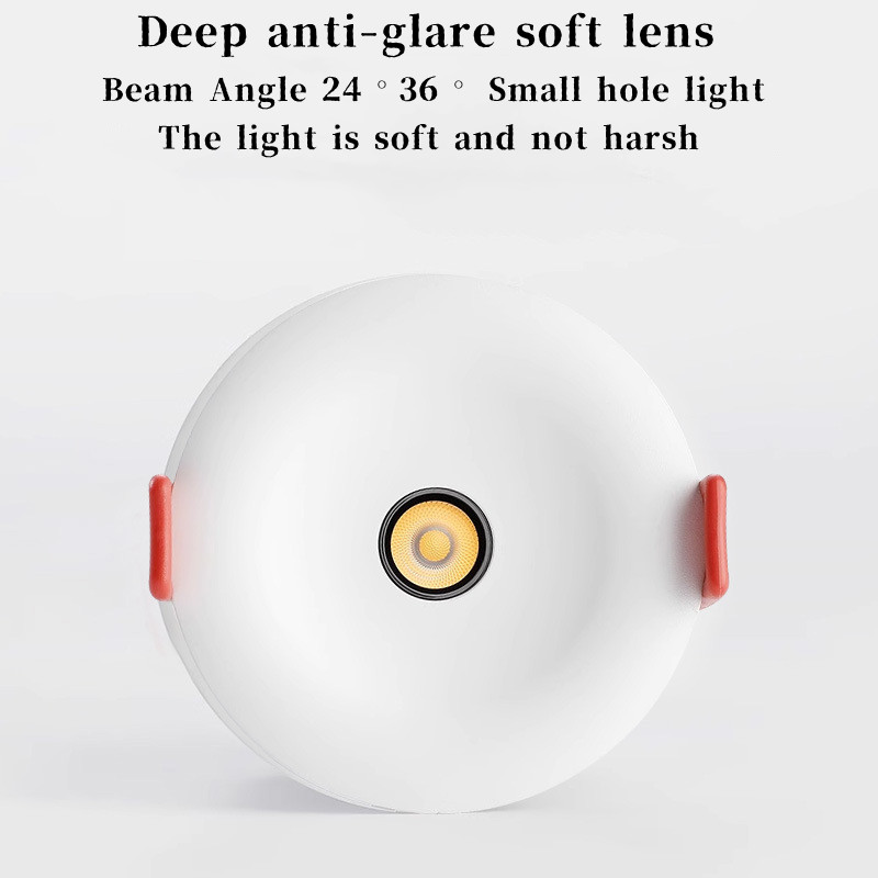 2025 nouveaux projecteurs LED intégrés dans le salon anti-éblouissement petit trou arc/pas de lumière principale micro trou lumière 110 V/220 V hôtel 5W7W9W