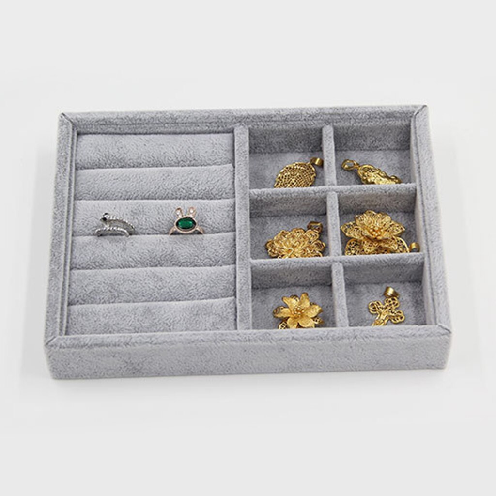 Ring Earrings Bracelet Cufflinks Jewelry Organizer Tray Drawer Insert Display Stand Holder Rack Storage Showcase: Grid