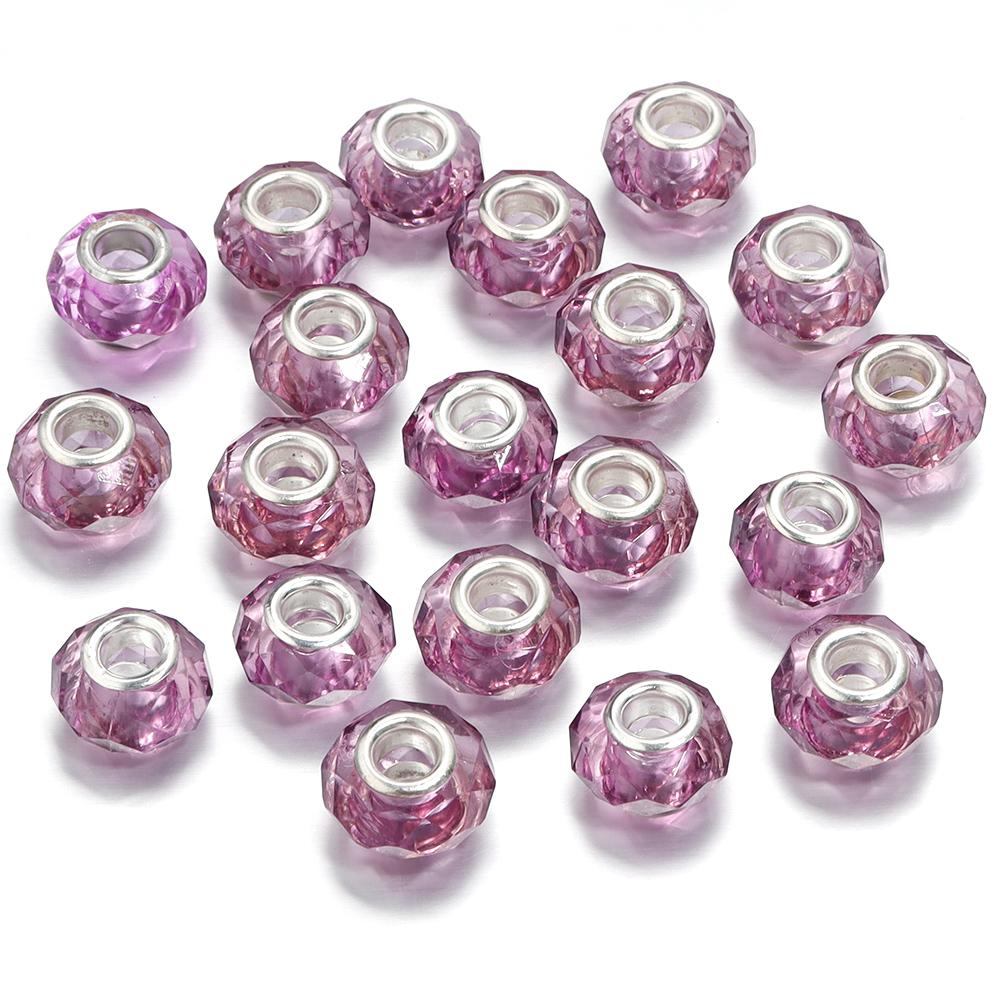 20 stuks/lot 14mm transparante, gefacetteerde harskralen met een groot gat voor het maken van sieraden, tussenkralen voor het maken van armbanden en kettingen: Rood