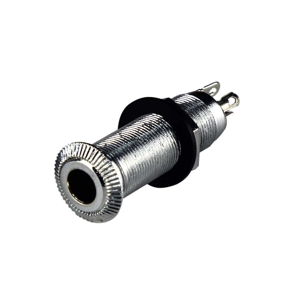 5pcs Metal Chrome Electric Guitar Jack 1/4'' Output Jack Socket Threaded Cylinder