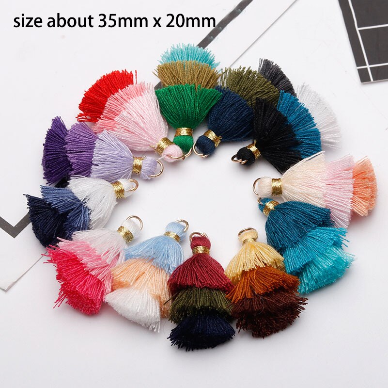 6pcs/lot 35mm three layers Overlapping tassels silk fringe sewing tassel decorative key tassels for curtain home decoration