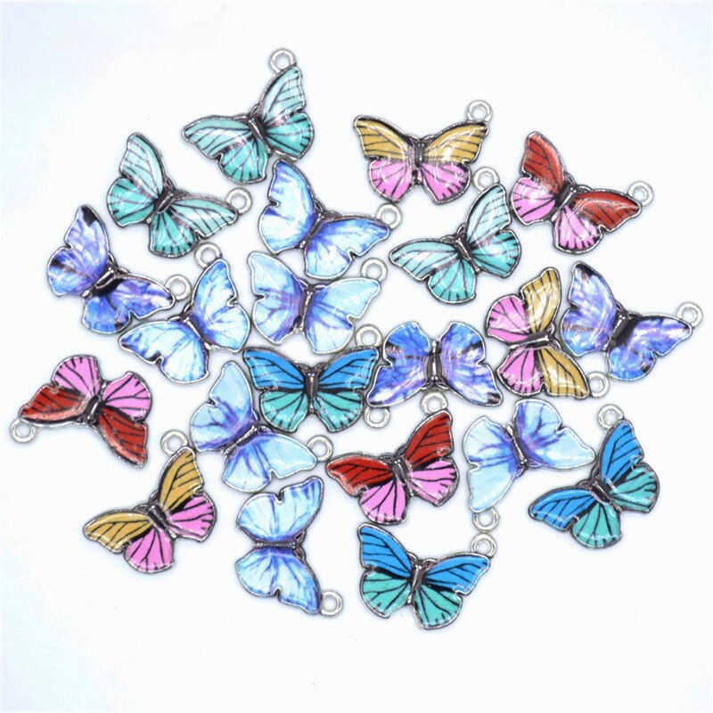10Pcs Hars Dier Vlinder Bedels Voor Sieraden Maken Hangers Kettingen Leuke Oorbellen Diy Armband Handgemaakte Accessoires: B