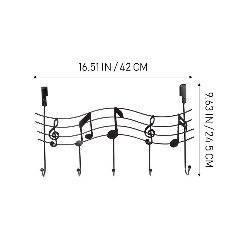 1Pc Musical Note Shaped Storage Hook Rack Door Back Hanging Rack Behind The Door Storage Note Hook Rack