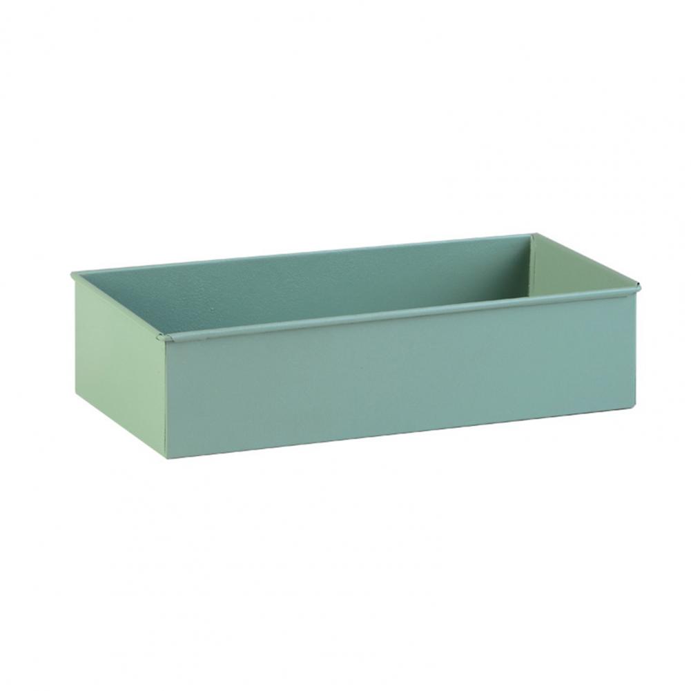 Exquisite Durable Minimalist Style Window Box Iron Flower Pot Rectangular for Yard: Turquoise Green