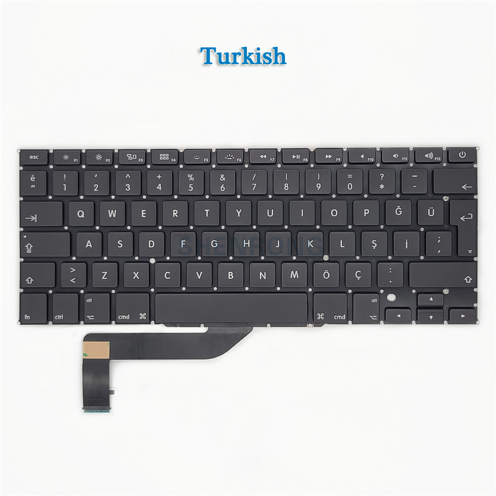 A1398 toetsenbord voor Macbook Pro Retina 15.4 inch laptop MC975 MC976 ME664 ME665 ME293 ME294 toetsenborden Gloednieuwe: Zilver