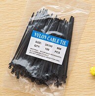 100Pcs Self-Locking Plastic Cable Wire Loop Zip Ties Network Nylon Cord Strap Organizer Winding Holder 2.5X100mm: 2.5x100mm