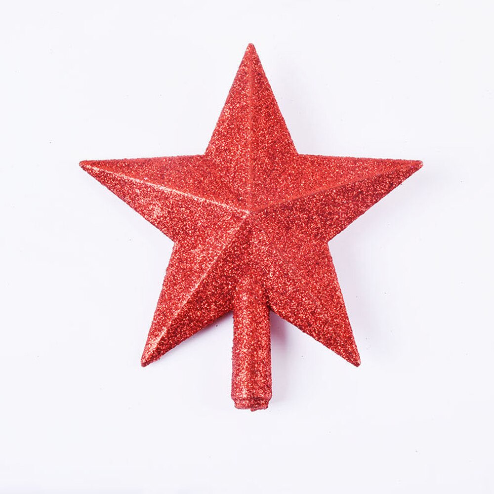 1PCS Christmas Tree Top Star Large Glitter Star Xmas Tree Topper Decoration Top Ornament: Red 15cm