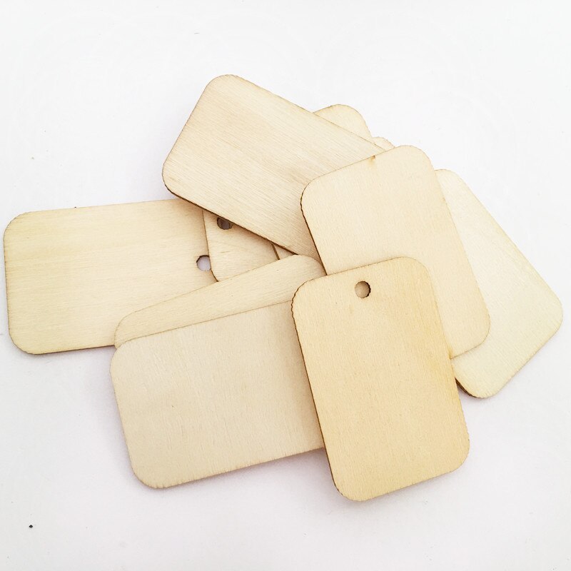 25 stück handgefertigte 5*3cm unbehandelte rechteckige holzanhänger aus holzspänen, diy-bastelarbeiten, ornamente, hochzeits-, weihnachts- und partydekorationen zum aufhängen