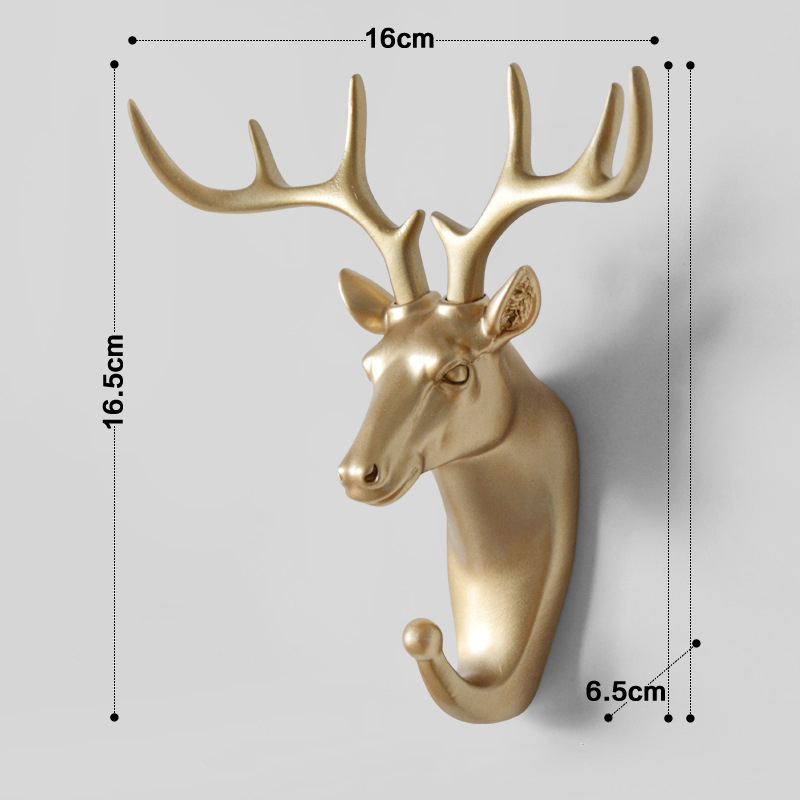 Kleding Cap Display Rekken Kleerhanger Room Decor Creatieve Herten Hoofd Dier Zelfklevende Haak Sleutels Muur Sticky Mount Houder: A
