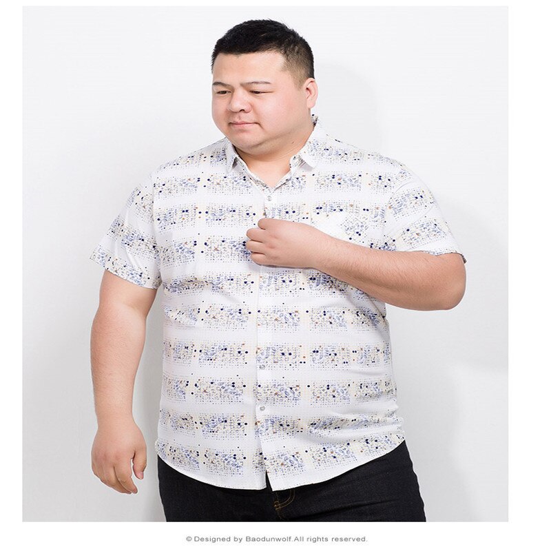 De talla grande 10XL 8XL 6XL 5XL nueva camisa casual corta para Hombre Ropa de camisa a rayas para hombre de Camisa de algodón a cuadros: 2 / 4XL