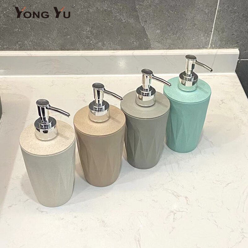 370ml Wheat Straw Liquid Soap Dispensers Bathroom Emulsion Dispensing Bottle Presser Soap Dispensers