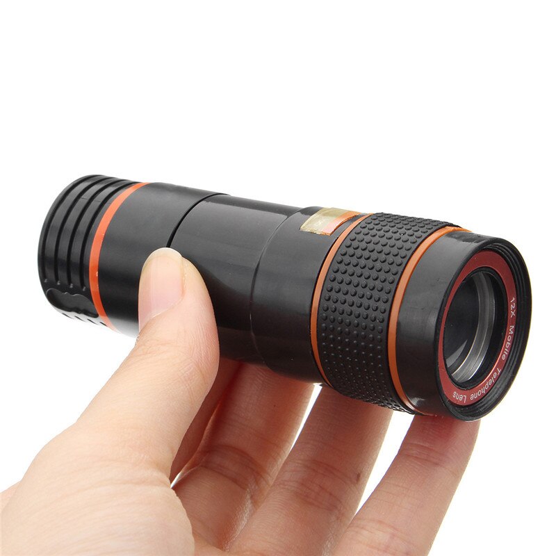 12X Lente Teleobjetiva Zoom Monocular Telescope Telefone Camera Lens Com Clip Para IPhone 11 Xs Max XR X 8 7 Além Disso Smartphone Android