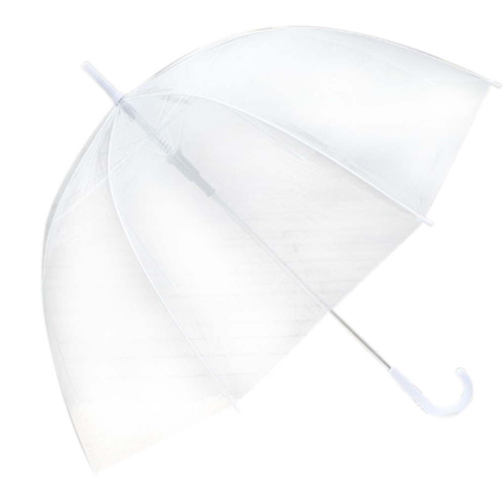 Large Clear Dome See Through Umbrella Handle Transparent Walking Lady Windproof Rain Protecting Umbrella
