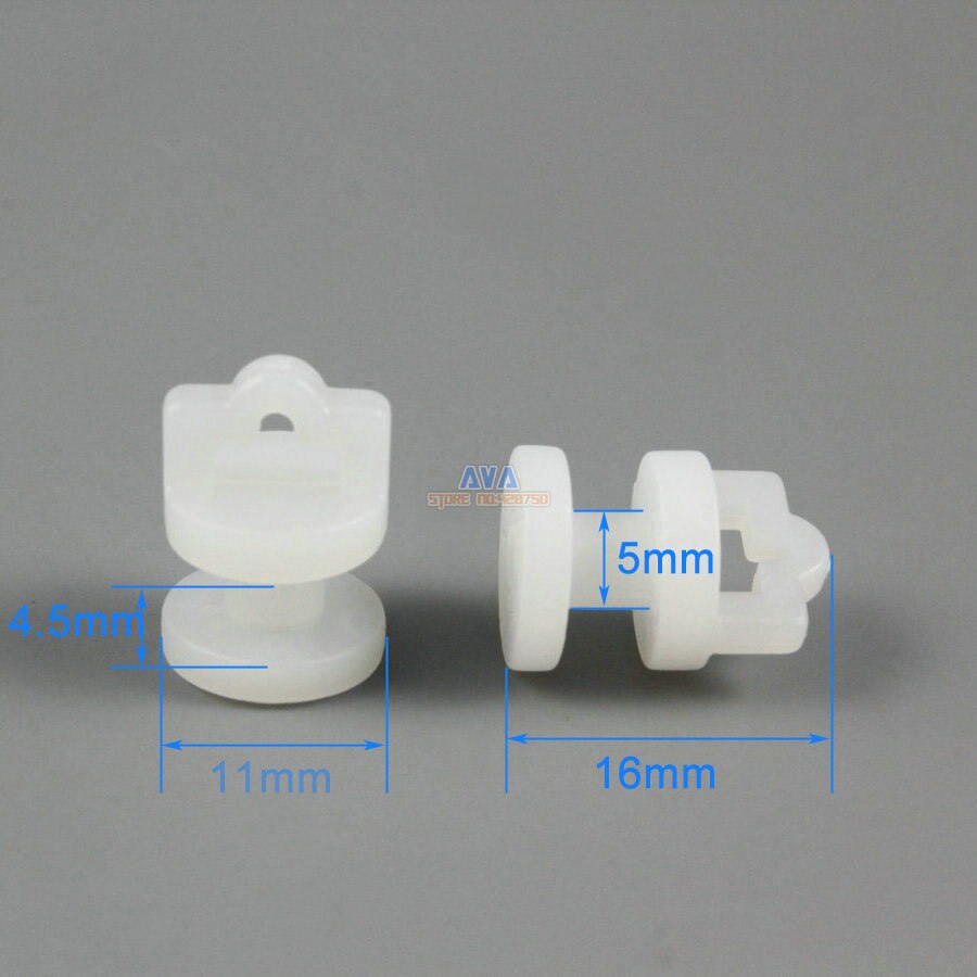 100 stykker gardinskinne rullegardinskinne glidere 11 x 16mm