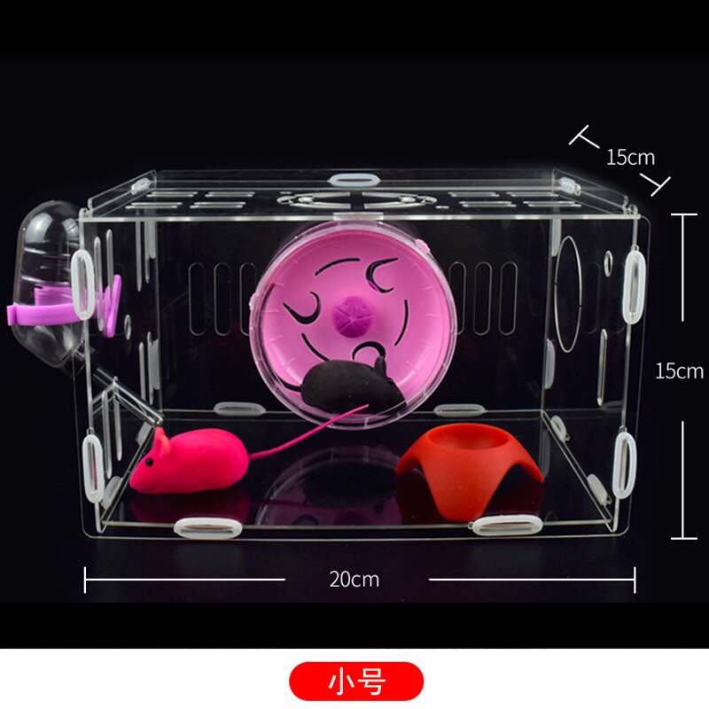 Acrylic Hamster Cage Transparent Double Layer Large Size DIY Guinea Pig Villa Toy Small Pet Rat Nest hedgehog House Accessories: C14