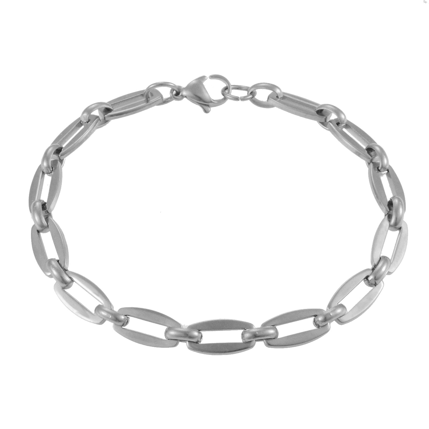Roestvrij Stalen Armband Goud Persoonlijkheid Mannen En Vrouwen Sieraden Populaire Hip Hop: Silver-1 / 16Cm