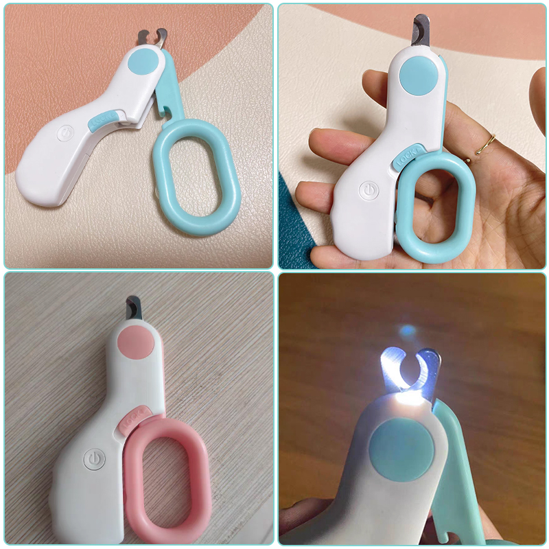 Cortaúñas para gato, cortador de uñas con luz LED para mascotas, cortador de uñas para perros y gatos, tijeras para garras, producto para mascotas
