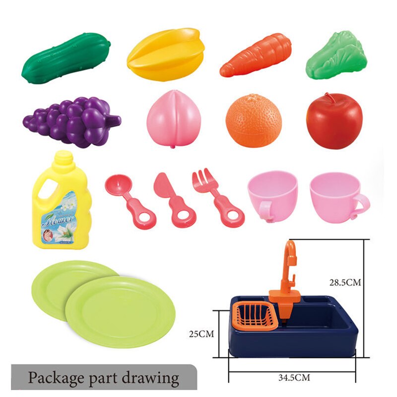 Juguete de cocina de simulación de plástico, pequeño lavamanos eléctrico para piscina, fregadero para infantil, juguete para jugar a las casitas