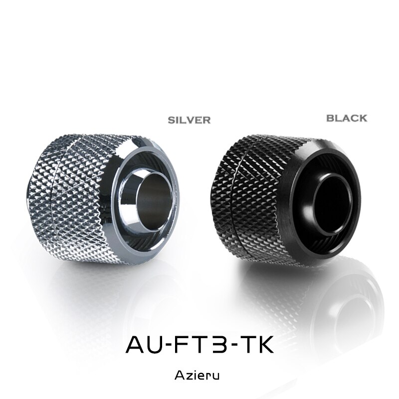 4PCS Azieru 10X16mm Soft Tube Connector For PVC/PE Flexible Tubing PC Water Cooling Fitting Silver / Black AU-FT3-TK