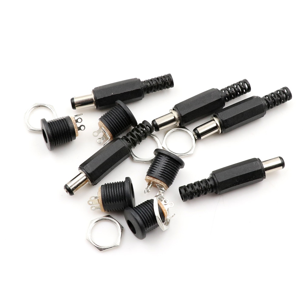 Enchufes macho de plástico de 12V y 3a + enchufe hembra, Conector de montaje en Panel, suministro eléctrico, 10 piezas