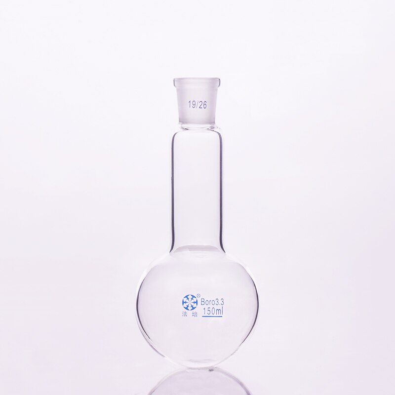 Single standard mouth round-bottomed flask,Long neck,Capacity 150ml and joint 19/26,Single long neck round flask