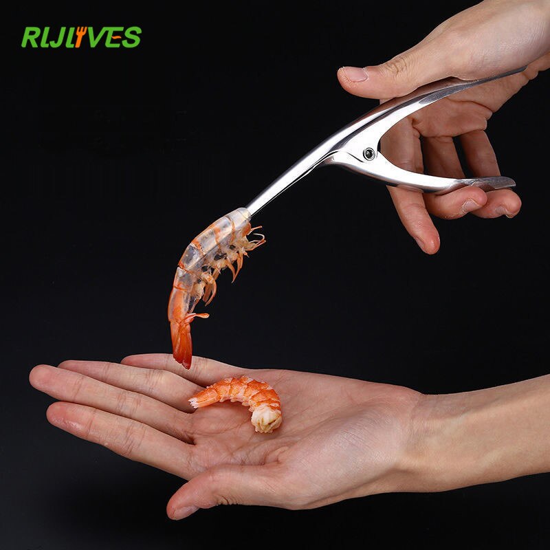 Stainless Steel Shrimp Peeler Prawn Shrimp Fishing Knife Lobster Shell Remover Peel Device Kitchen Seafood Tools