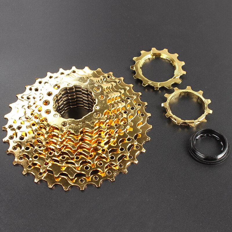 SUNSHINE-SZ 11-32T 9Speed Cassette 9 s Gold Freewheel MTB Mountain Bike Bicycle Steel Golden Sprockets for parts System