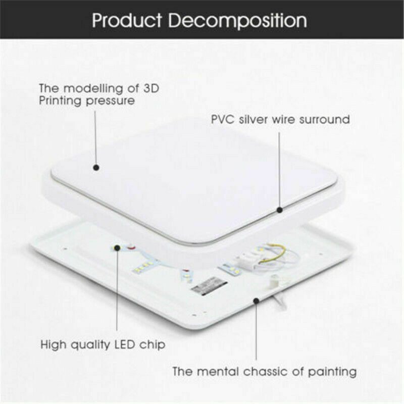 LED Ceiling Light Square Panel Down Lights Living Room Bedroom Kitchen Wall Lamp
