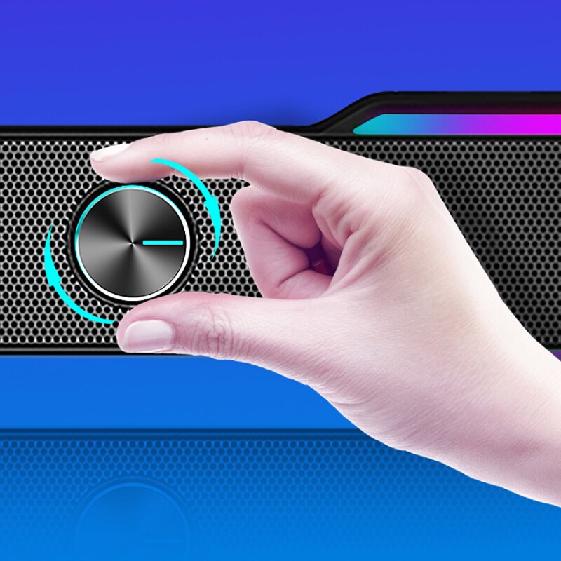 Usb Bedrade Luidspreker Soundbar Rgb Licht 3Dstereo Bass Subwoofer Audio Aux Surround Box Voor Pc Computer Speakers Tv Desktop laptop