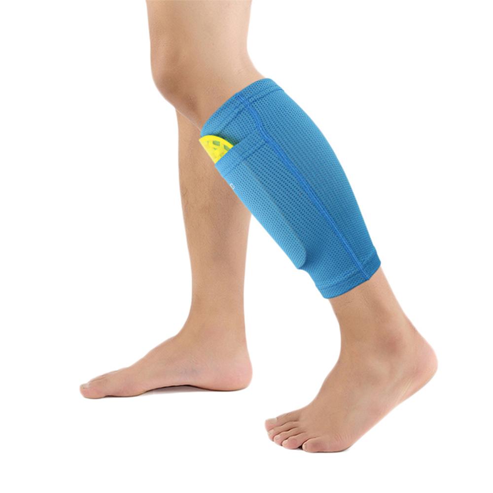 Værd 1 par fodbold fodbold skinneben teenagere sokker pads skjolde legging beskyttelses ærmer beskyttelsesudstyr aa